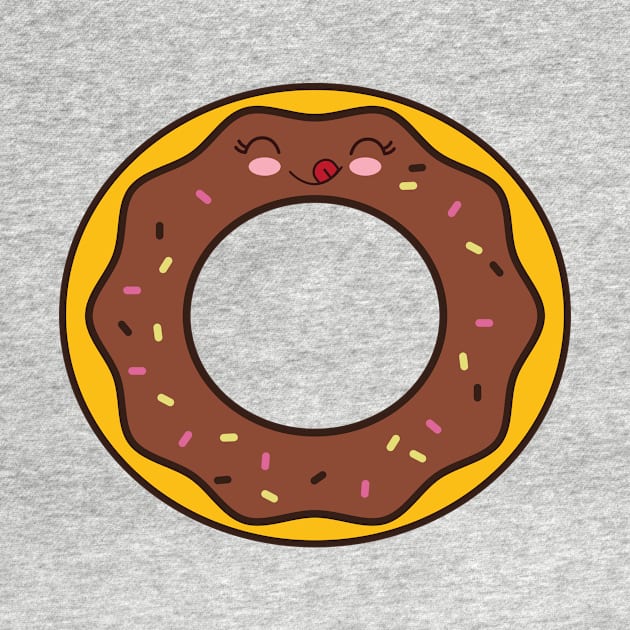 Smiling Happy Donut Cartoon by InkyArt